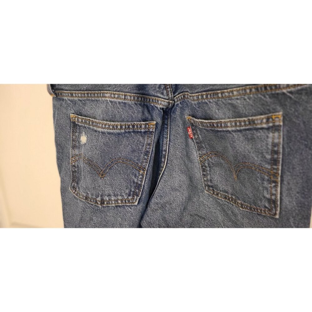 Levi's Vintage-Style Cotton Denim Overalls Medium Relaxed Distressed Utility - Picture 9 of 9